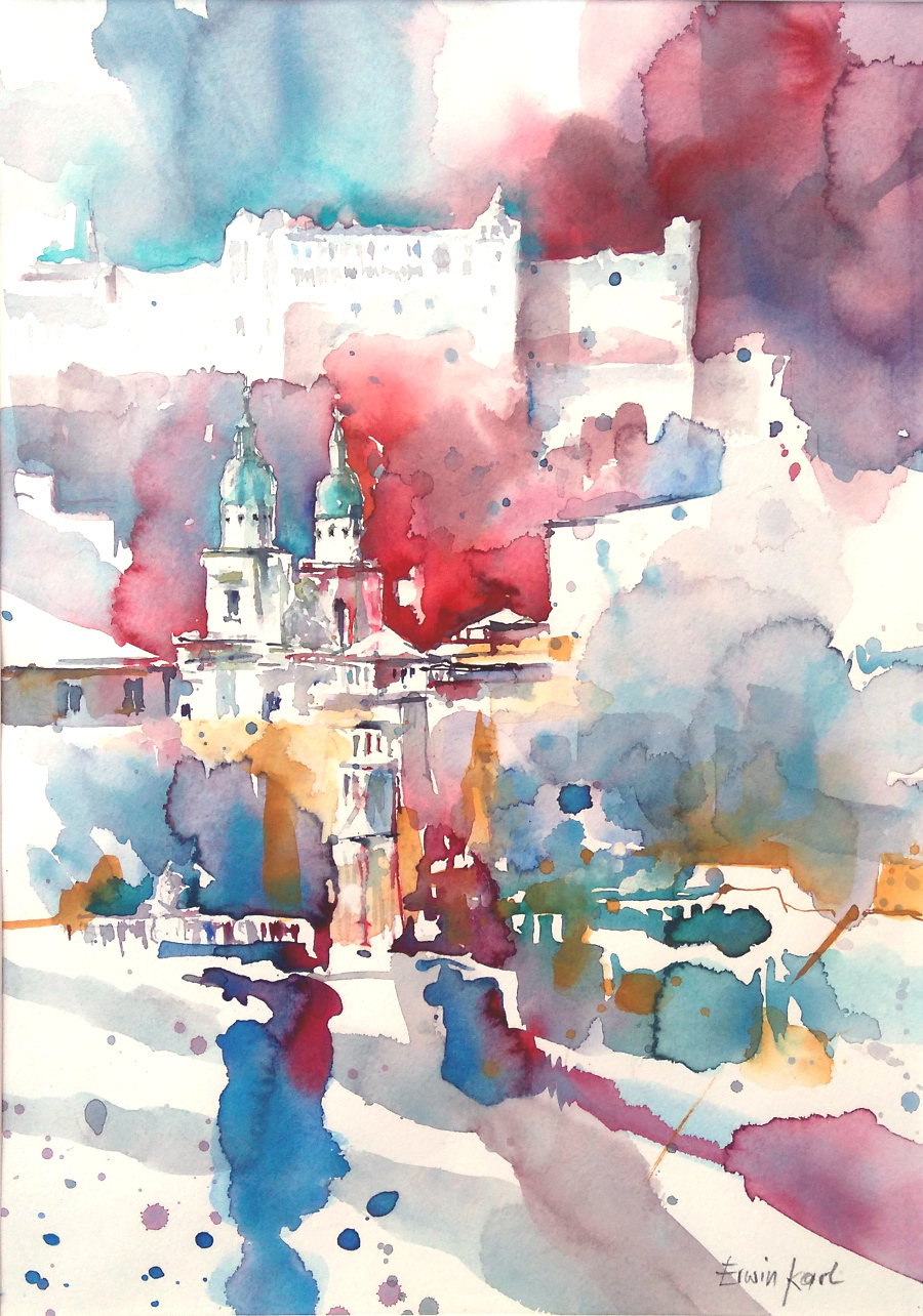 salzburg aquarell watercolour